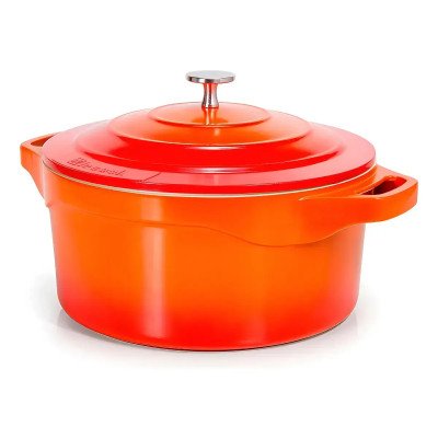 Panela Caçarola Le Cook Premier Orange 20Cm 2,6L com Pegador Silicone
