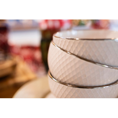 BOWL CERÂMICA ROYAL COM BORDA METALIZADA