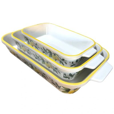 Kit Refratários de Cerâmica Limão Siciliano P, M e G - 3 Peças