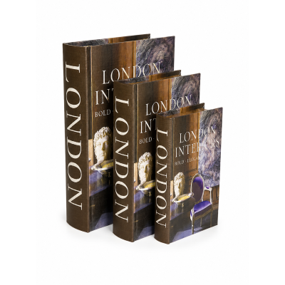 Conjunto 3 Caixas-Livro Decorativas London