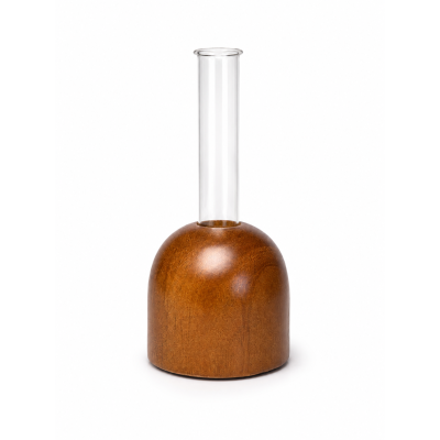 Vaso Decorativo em Madeira Vidro e Madeira P