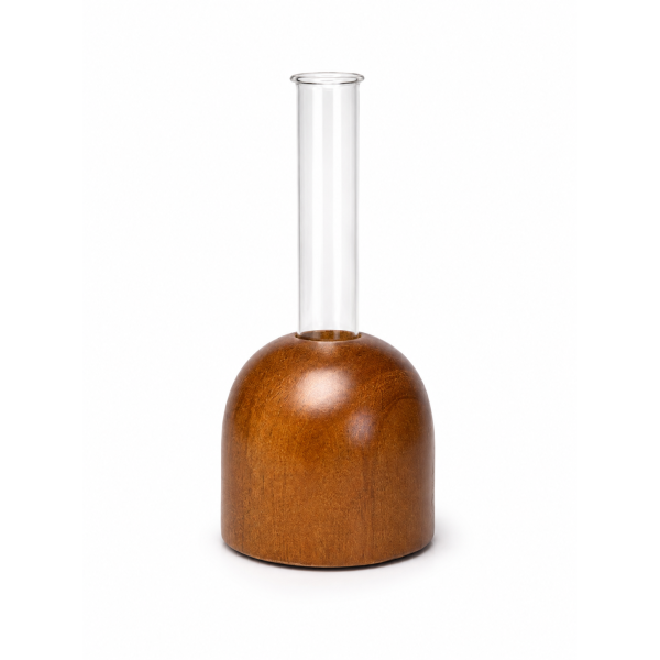 Vaso Decorativo em Madeira Vidro e Madeira P
