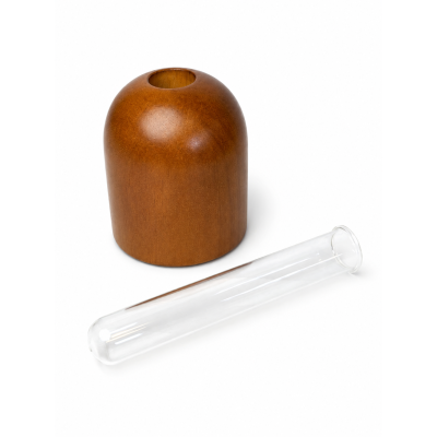 Vaso Decorativo em Madeira Vidro e Madeira M