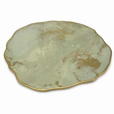 Centro de Mesa Oval Orgânico M Stone Quartzo Mocha