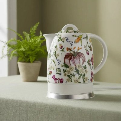 Chaleira Elétrica Café Porcelana Floral Decoração