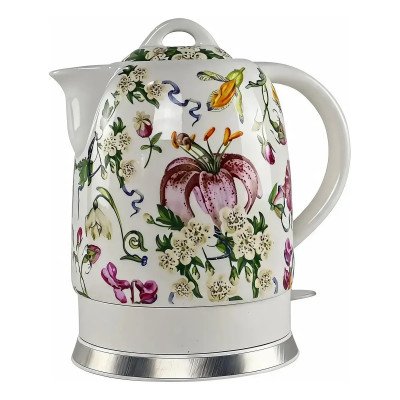 Chaleira Elétrica Café Porcelana Floral Decoração