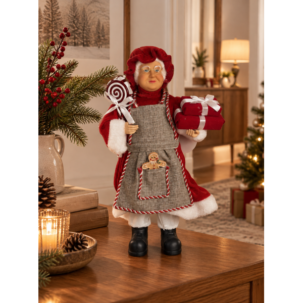 Mamãe Noel Decorativa Vermelha 45cm