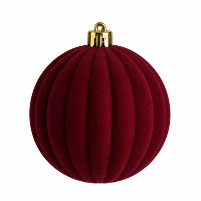 Kit 6 Bolas de Natal Flocadas Gomo e Lisas 10cm