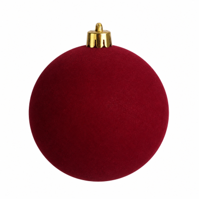 Kit 6 Bolas de Natal Flocadas Gomo e Lisas 10cm