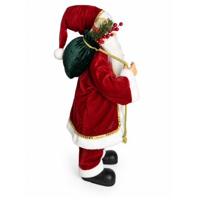 Papai Noel Decorativo com Urso Verde e Vermelho 80cm