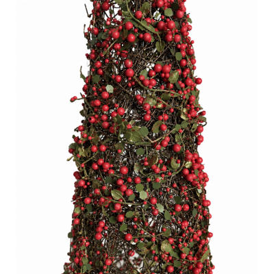 Árvore de Natal em Rattan Rústica Decorada Grande 80cm
