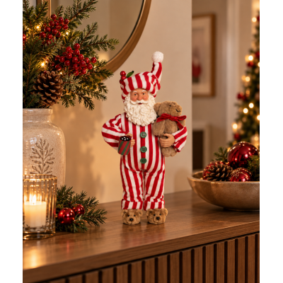 Papai Noel Colecionável de Pijama em Pelúcia 30cm