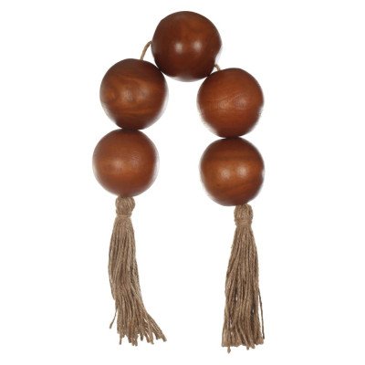 Colar Decorativo em Madeira Balls Marrom 96cm