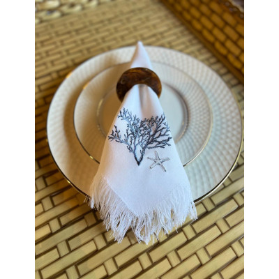 7718 GUARDANAPO BRANCO BORDADO CORAL 7718 GUARDANAPO BRANCO BORDADO CORAL