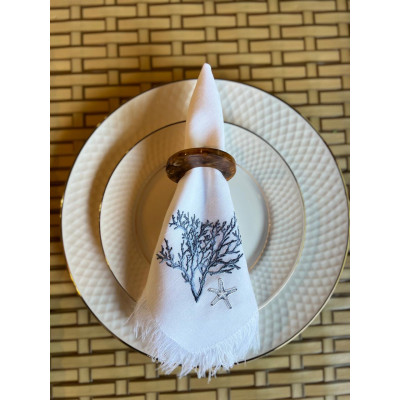 7718 GUARDANAPO BRANCO BORDADO CORAL 7718 GUARDANAPO BRANCO BORDADO CORAL