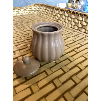 AÇUCAREIRO DE PORCELANA PÉTALA AREIA
