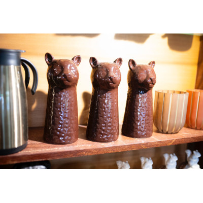 VASO DECORATIVO CERÂMICA LEOPARDO