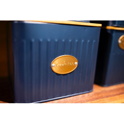 POTE PORTA BISCOITO  DE FERRO AZUL